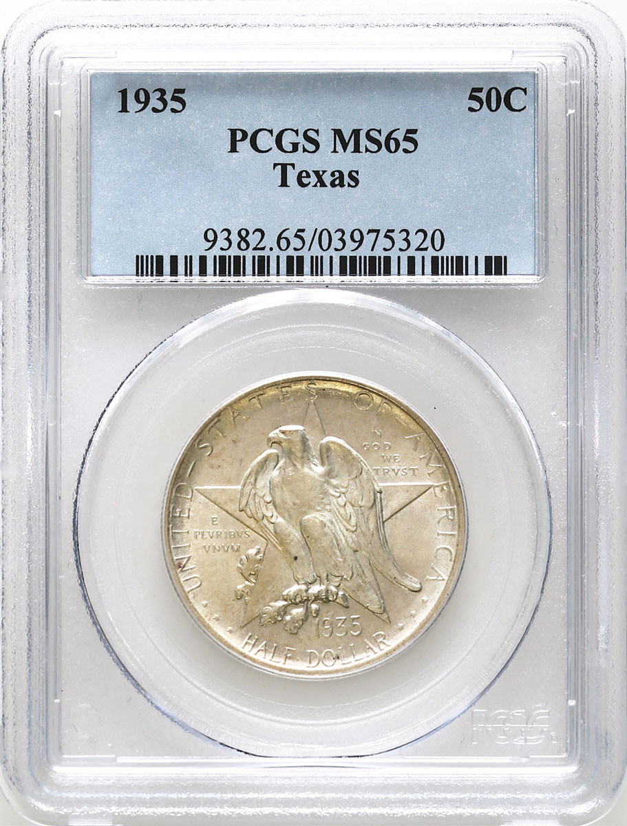 USA. 1/2 dolara 1935 Texas Independence PCGS MS65